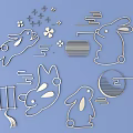 Chinese-style Metal Carved Traditional Pattern Carved Pattern 3d model