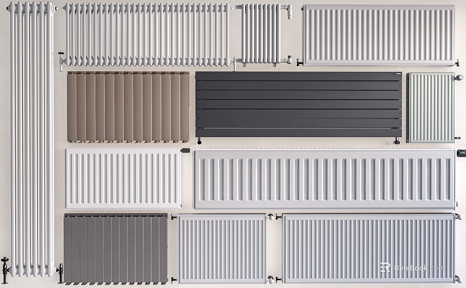 Various Modern Radiators in Different Designs and Colors for Home Interiors 3d model 