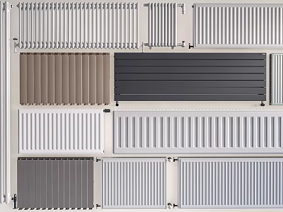 Various Modern Radiators in Different Designs and Colors for Home Interiors 3d model