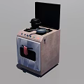 Industrial Cooking Stove With Oven And Pot On Burner For Commercial Kitchen Use