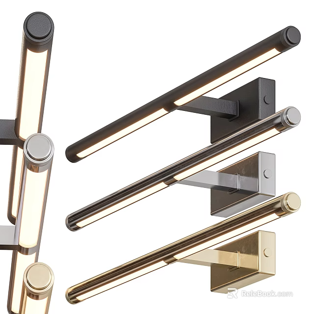 Modern Minimalist Wall Lamps With LED Light Strips And Metal Brackets For Interior Decor 3d model 