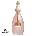 Elegant Pink Glass Pendant Light Featuring Copper Accents And White Top Design