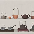 Ornaments Combination Tea Set Ornaments Tea Table Ornaments 3d model