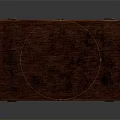 Traditional Wooden Table With Dark Brown Surface And Carved Legs Two Drawers