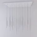 Modern Slender Pendant Lights With Illuminated Metal Rods Hanging Interior Design