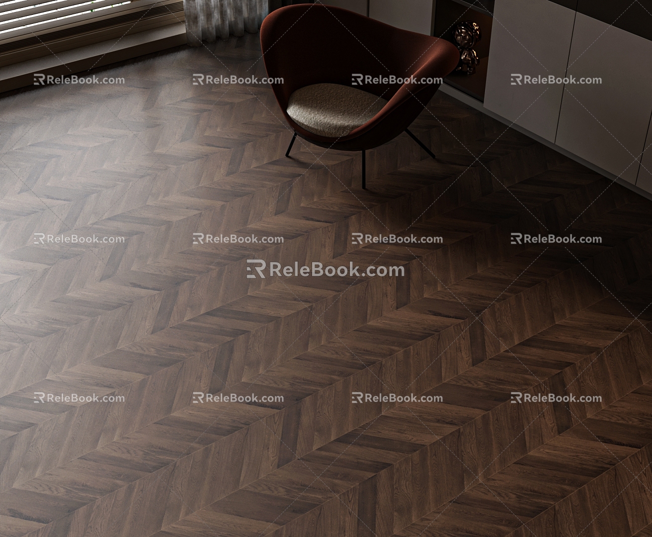 Retro style wood floor French antique wood floor fishbone wood floor 3d model