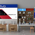 VIVO Mobile Phone Display Shelves with Smartphones and Digital Products in Retail Store Exhibition Area