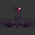 Purple Dragon Game and Movie Character With Large Wings And Pink Accents
