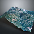Scenic 3D Mountain Landscape With Green Vegetation And Winding White Paths