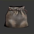 Cotton Linen Storage Bag With Drawstring Closure And Checkered Pattern