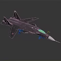 Detailed Black Military Fighter Jet Model With Red Star Markings And Cockpit