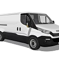 White and Black Commercial Van Exterior Design With Spacious Cargo Area Features