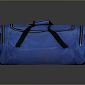 Blue Duffel Bag With Black Straps And Zipper Design For Travel Use