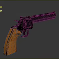 Classic Revolver with Wooden Grip and Metal Barrel Detailed Vintage Firearm Design Showcase