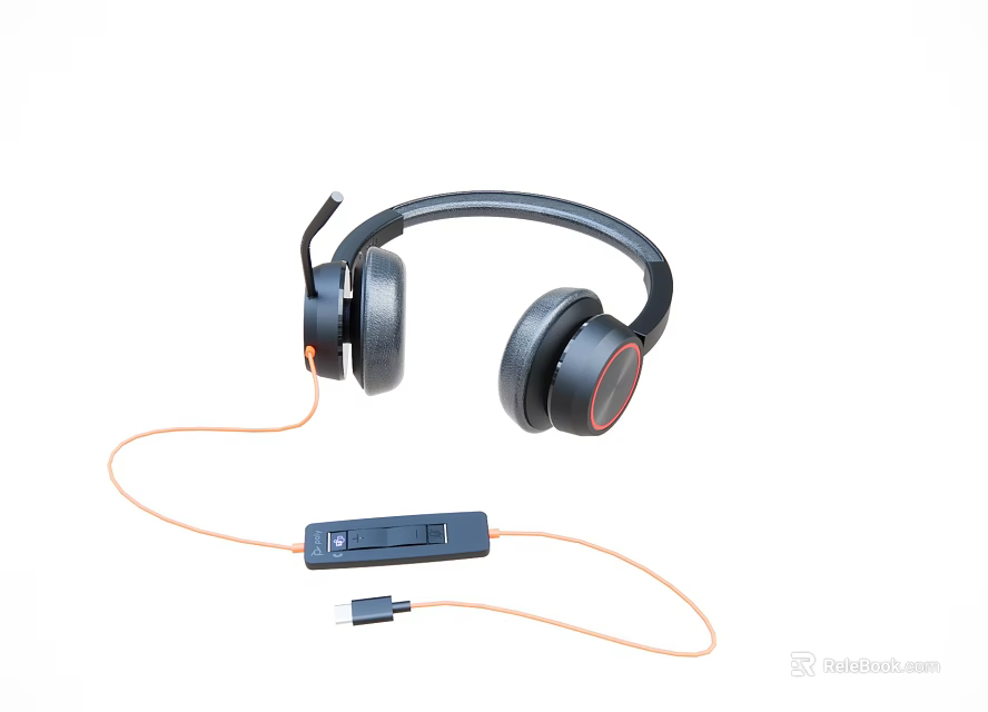 High Quality Over Ear Wired Headphones With Comfortable Ear Cups And Inline Controller 3d model