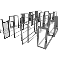 Modern Swing Doors With Metal Frames And Glass Panels For Interior Design
