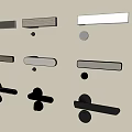 Door Handles In Modern Styles And Various Finishes Displayed On Beige Wall