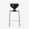Modern Black Bar Stools With Metal Frame Shown From Different Angles 3d model