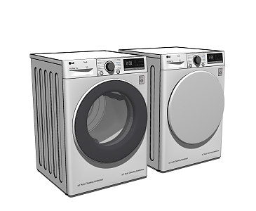 Modern Washer Dryer Combo 3d model