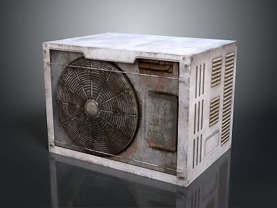 Rusty Vintage Computer Case With Metal Shell Cooling Fan And Ventilation Holes 3d model