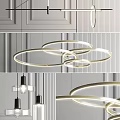 Modern Minimalist Chandelier With Multiple Circular Rings For Interior Ceiling Lighting 3d model