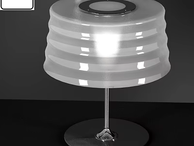 Modern Minimalist Table Lamp With Transparent Striped Shade And Metal Base 3d model