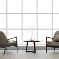Modern leisure sofa combination single chair coffee table combination 3d model