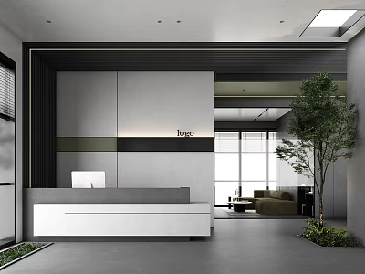 Modern Public Office Area Office Exercise 3d model