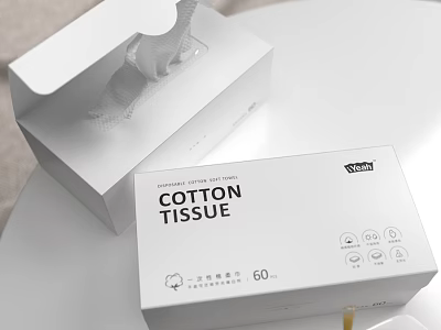 Premium Soft Cotton Tissue Box for Daily Household Disposable Use 3d model