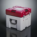 Red And White Medical Transport Container With Secure Handle For Medical Supplies Storage