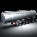 Silver Fuel Tanker Truck For Liquid Transportation With Multiple Wheels 3d model