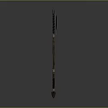 Traditional Spear Weapon With Wooden Shaft Black Gold Decorations Pointed Tip And Feathered End