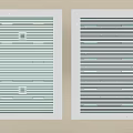 White Ceiling Panels Design With Horizontal Stripes And Grille Features 3d model