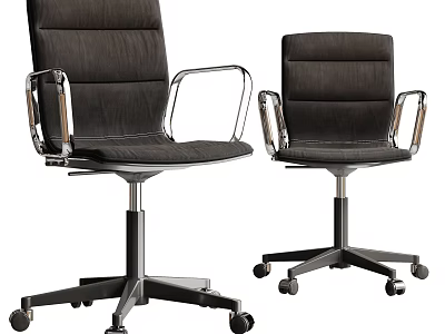 Modern Office Chair With Fabric Upholstery Metal Arms And Rolling Base For Comfortable Seating 3d model