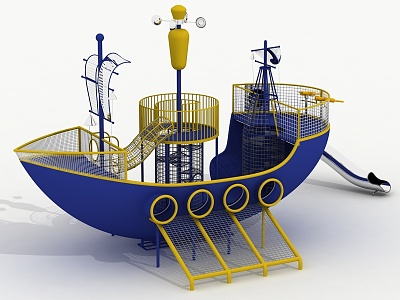 Large Sailing Amusement Equipment Children's Unpowered Amusement Equipment Sailing Slide Hull Amusement Equipment model