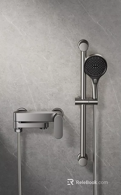 Modern Shower Faucet System With Handheld Sprayer And Wall Mount Design 3d model 