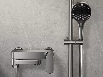 Modern Shower Faucet System With Handheld Sprayer And Wall Mount Design 3d model