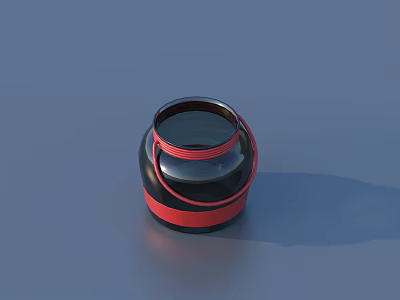 Black And Red Shiny Jar With Handle Practical Daily Living Supplies 3d model