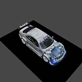 Mercedes 2006 DTM Race Car With Blue Silver Livery Original Teile Rear Wing Alloy Wheels
