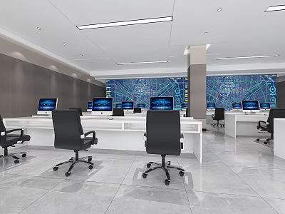 Modern Monitoring Room Five-storey Command and Dispatching Center Command Room 3d model