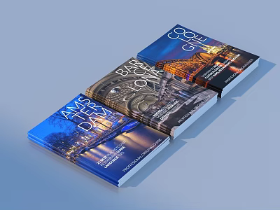 Artistic City Themed Decorative Books For Modern Home Living Spaces 3d model