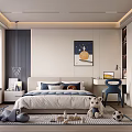 Modern Cozy Kids Bedroom Interior With Bed Desk Chair Stuffed Toys And Wall Art