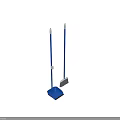Sturdy Blue Plastic Cleaning Brooms and Dustpans Set for Daily Home Use