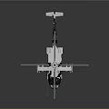 White Black Space Helicopter Model With Detailed Propellers For Aerospace Exploration