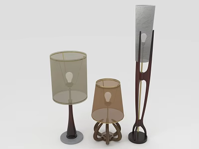 Stylish Modern Lighting Furniture Featuring Table Lamps And Floor Lamp Design 3d model