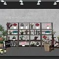 Colorful Flower Shop With Various Bouquets Shelves Green Plants And Open Sign