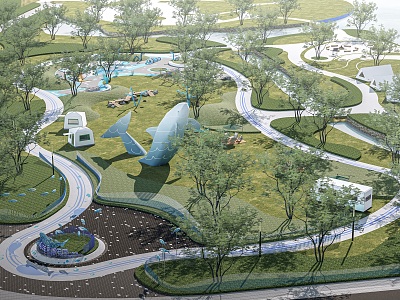 Modern Park Landscape Park Guang Kuan Children's Park Country Park Sparks model