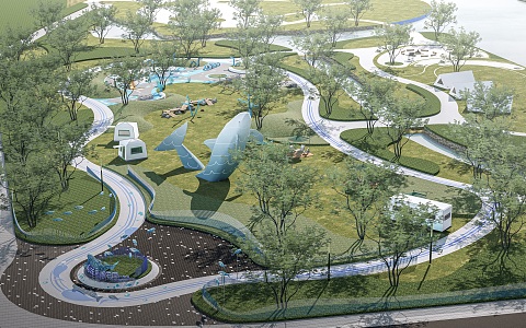 Modern Park Landscape Park Guang Kuan Children's Park Country Park Sparks 3d model