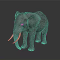 Realistic Gray Elephant Model With Long Ivory Detailed Texture And Standing Pose 3d model
