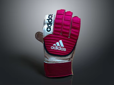 Adidas Red And White Sport Gloves For Daily Life Use With Brand Logo 3d model